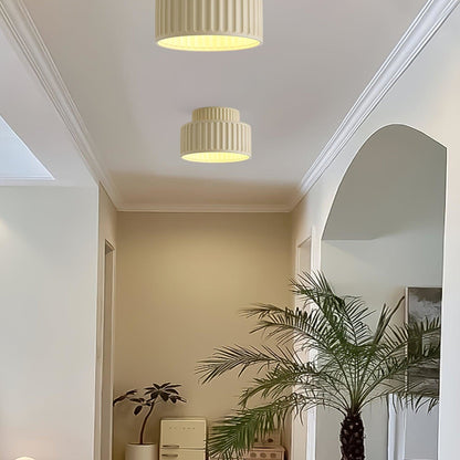 Ribbed Resin Semi-Flush Ceiling Light