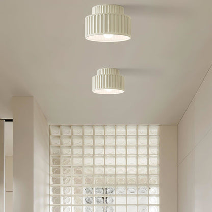 Ribbed Resin Semi-Flush Ceiling Light