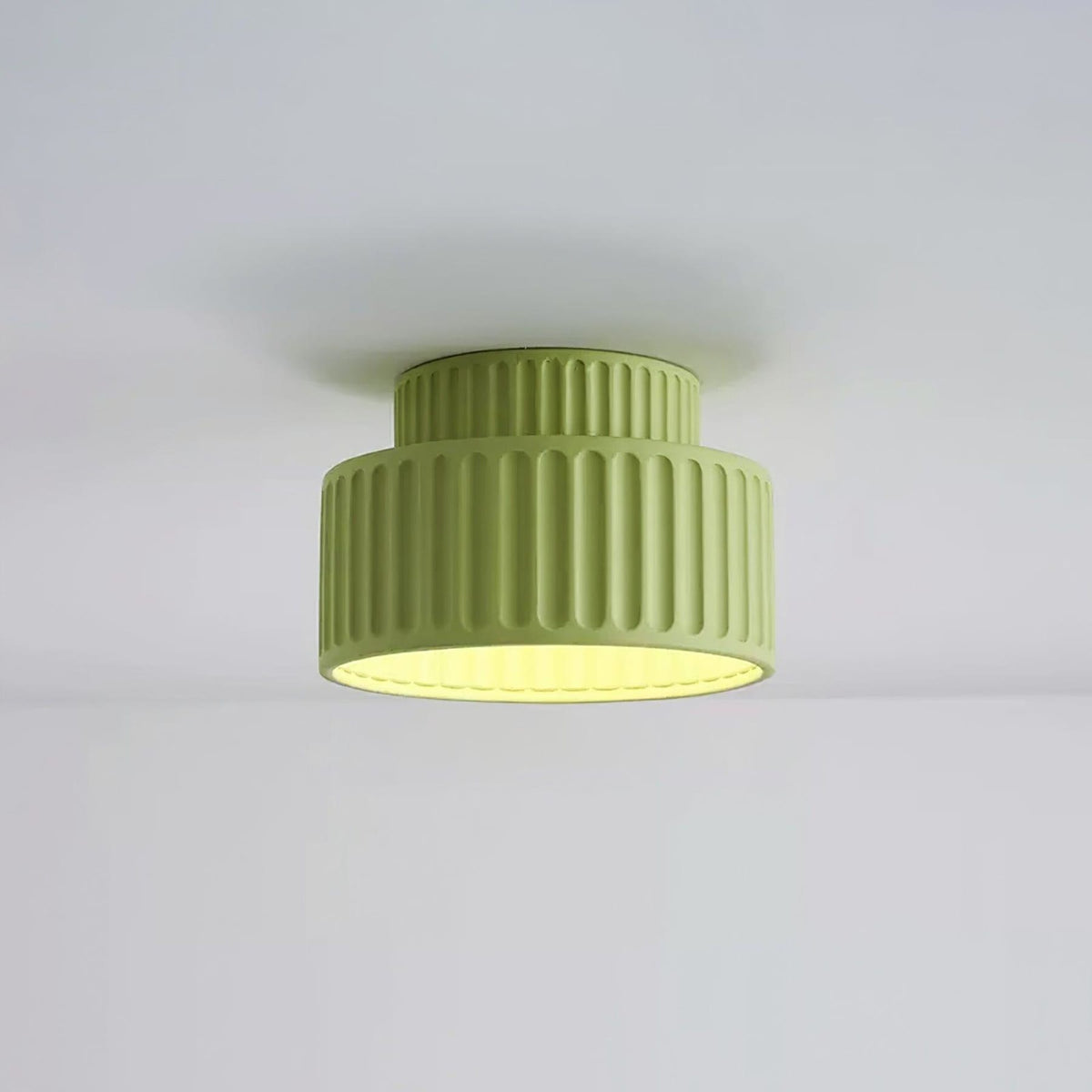 Ribbed Resin Semi-Flush Ceiling Light