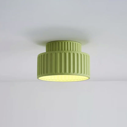 Ribbed Resin Semi-Flush Ceiling Light