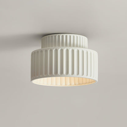 Ribbed Resin Semi-Flush Ceiling Light