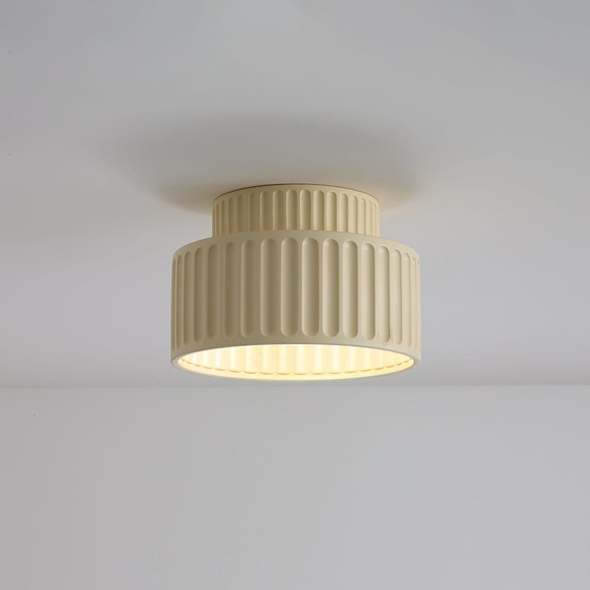 Ribbed Resin Semi-Flush Ceiling Light