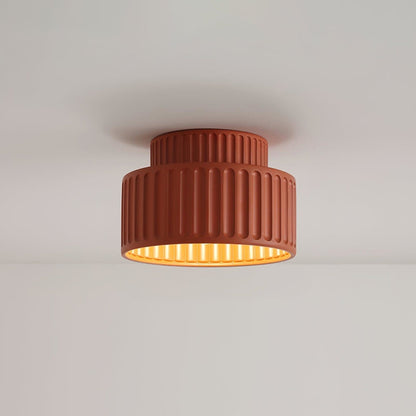 Ribbed Resin Semi-Flush Ceiling Light