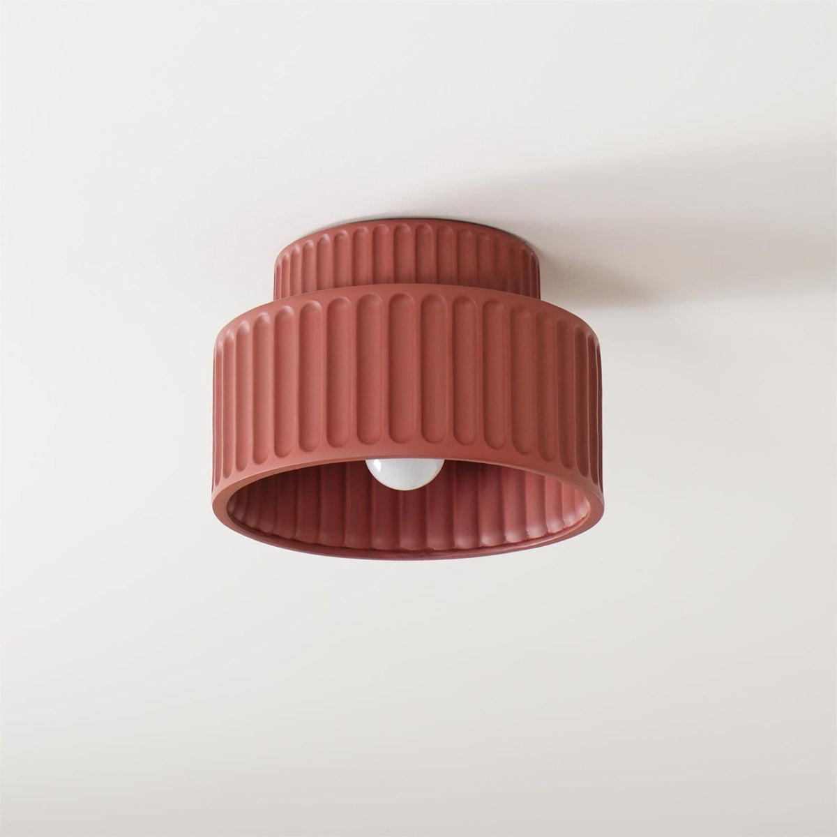 Ribbed Resin Semi-Flush Ceiling Light