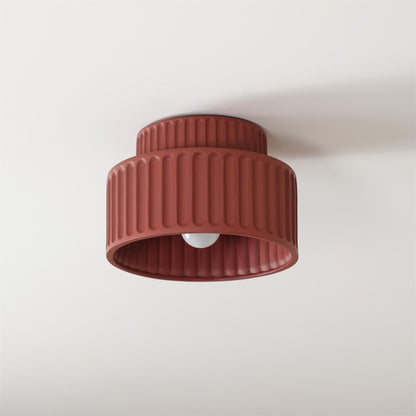 Ribbed Resin Semi-Flush Ceiling Light