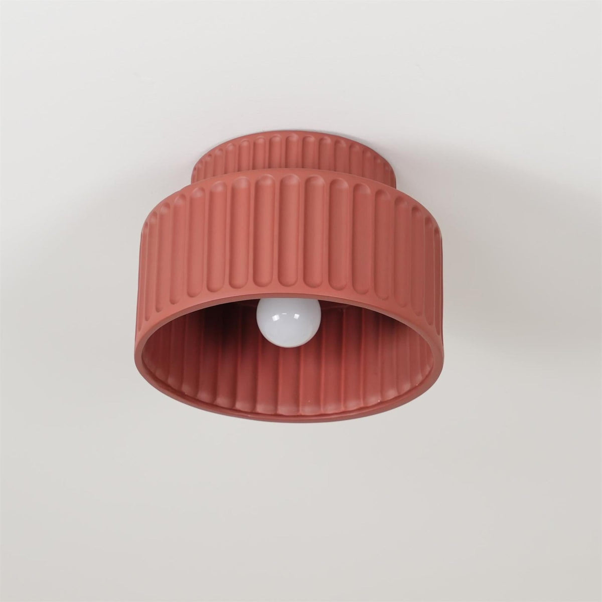 Ribbed Resin Semi-Flush Ceiling Light