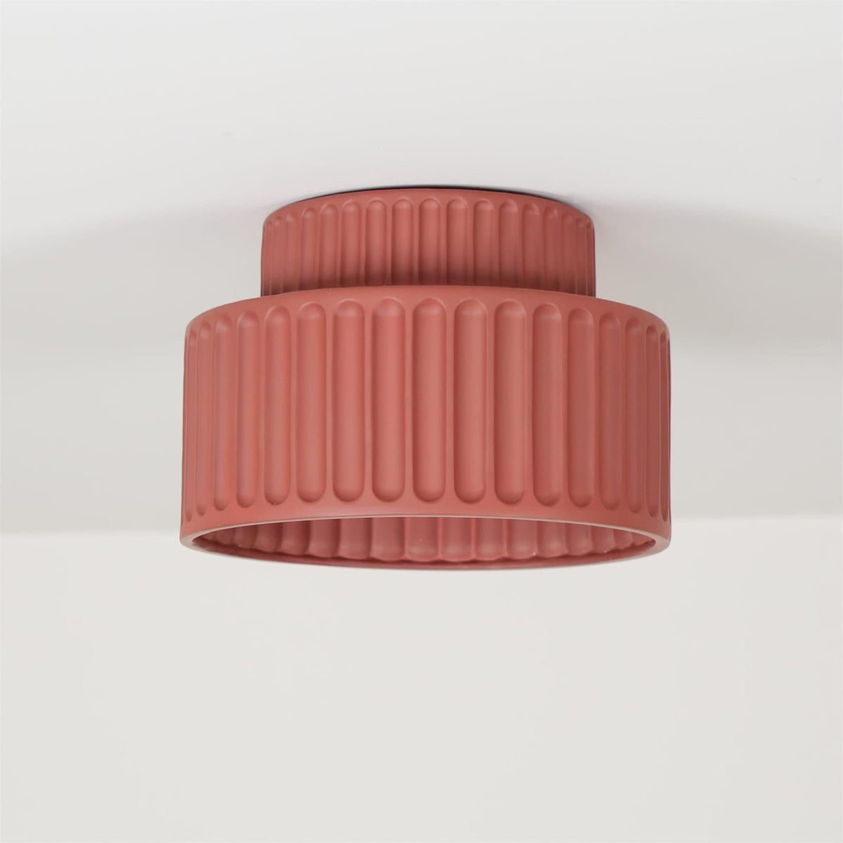 Ribbed Resin Semi-Flush Ceiling Light