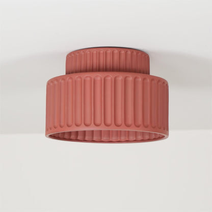 Ribbed Resin Semi-Flush Ceiling Light