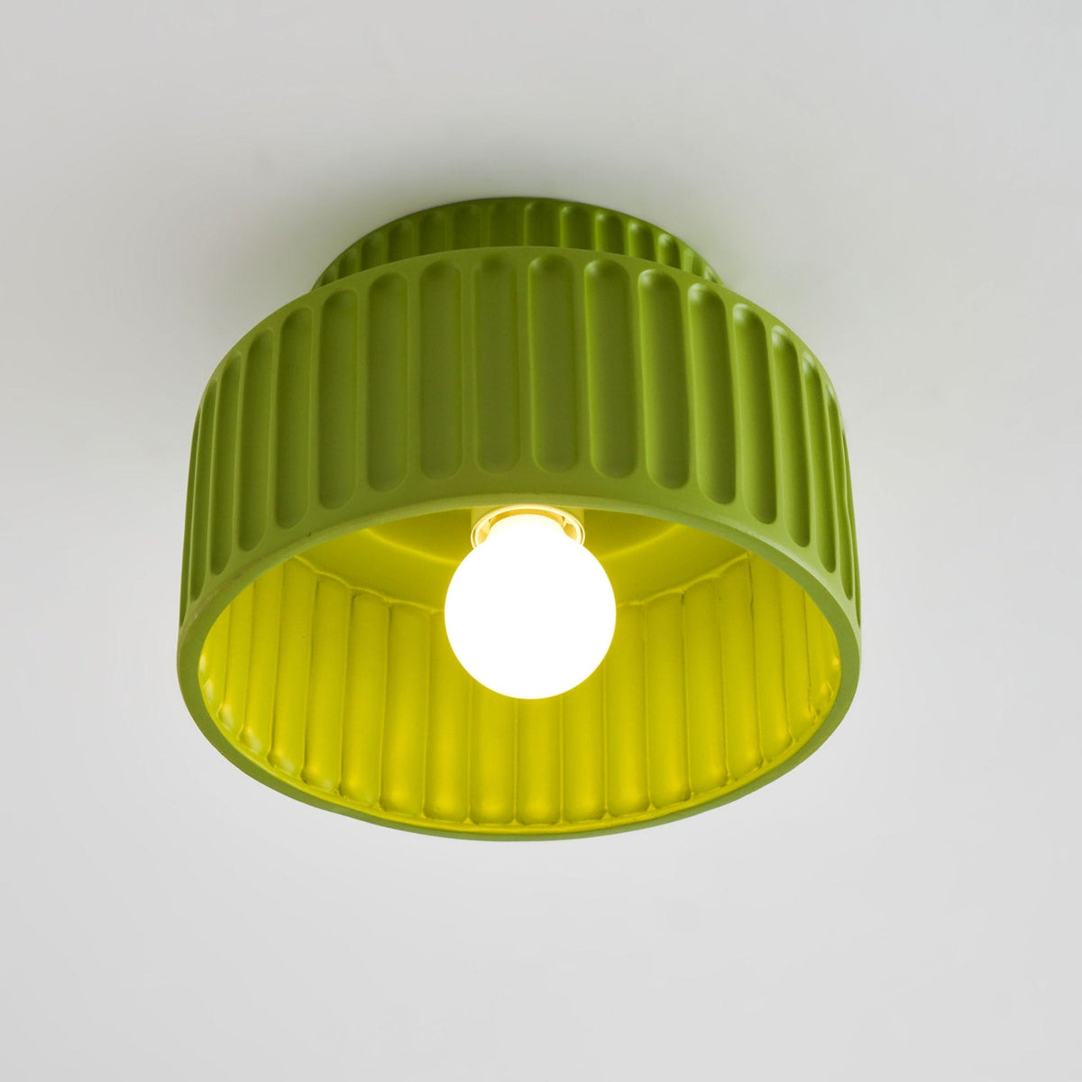Ribbed Resin Semi-Flush Ceiling Light