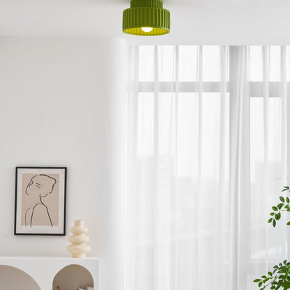 Ribbed Resin Semi-Flush Ceiling Light
