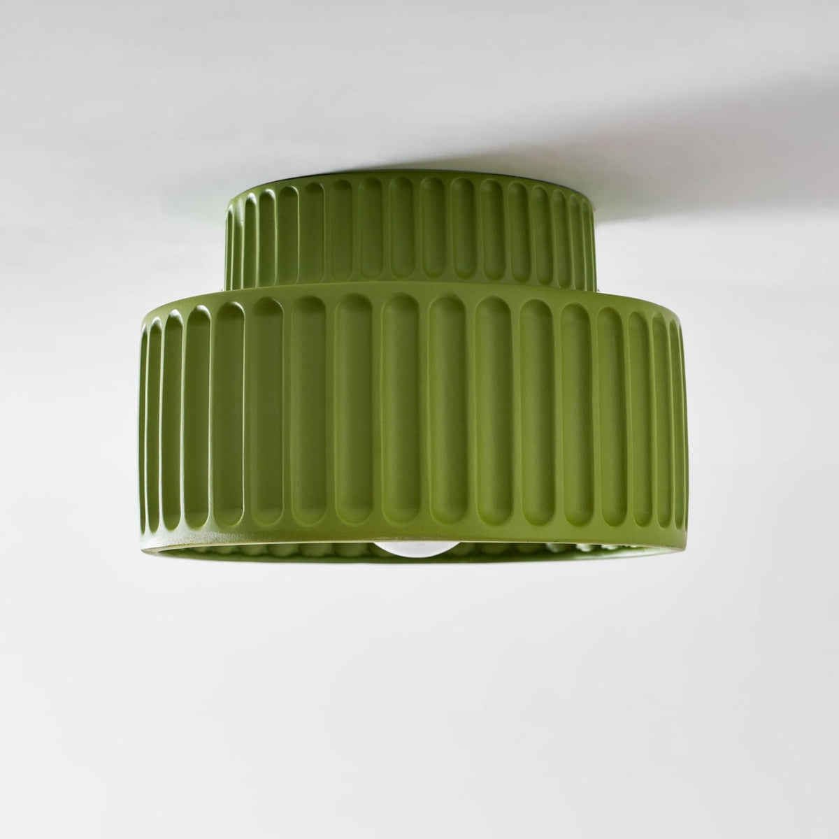 Ribbed Resin Semi-Flush Ceiling Light