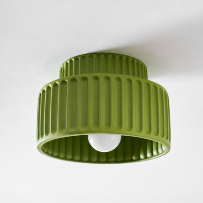Ribbed Resin Semi-Flush Ceiling Light