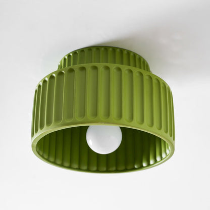 Ribbed Resin Semi-Flush Ceiling Light