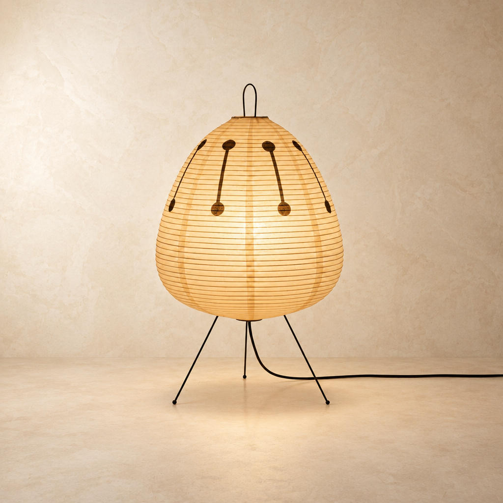 Rice Paper Tripod Floor Lamp