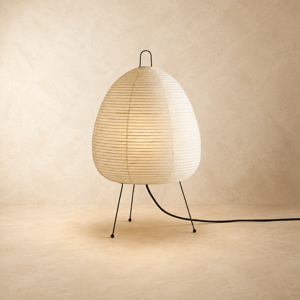 Rice Paper Tripod Floor Lamp