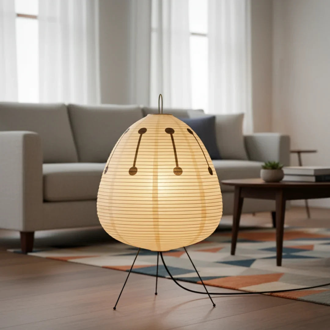 Rice Paper Tripod Floor Lamp