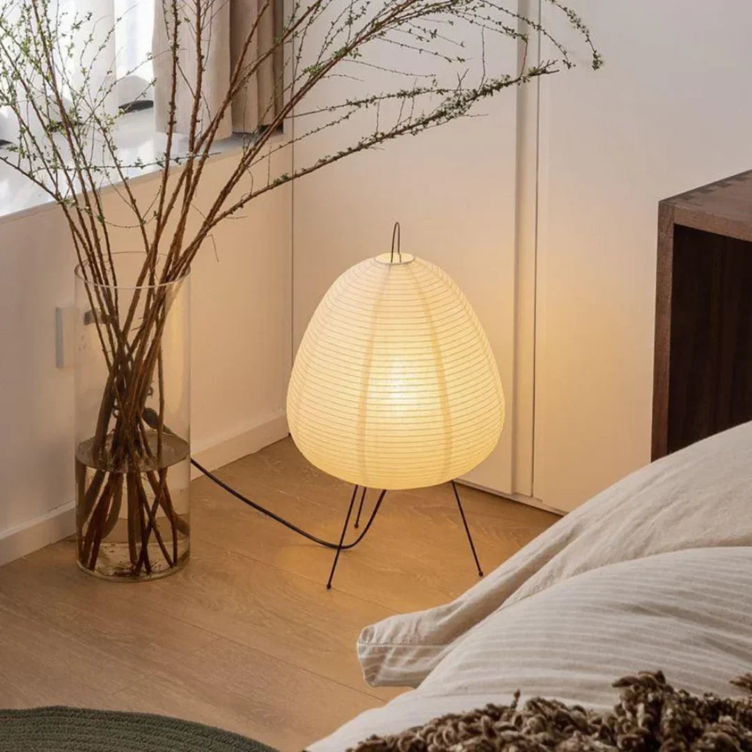 Rice Paper Tripod Floor Lamp