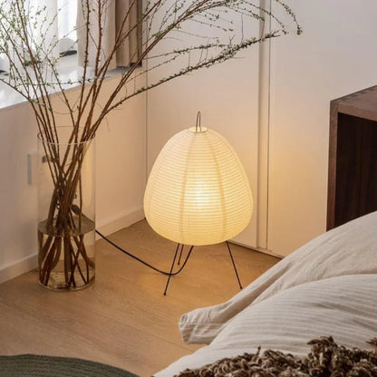 Rice Paper Tripod Floor Lamp