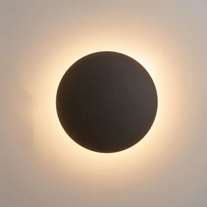Round Halo LED Wall Light with Backlit Glow — product view 1