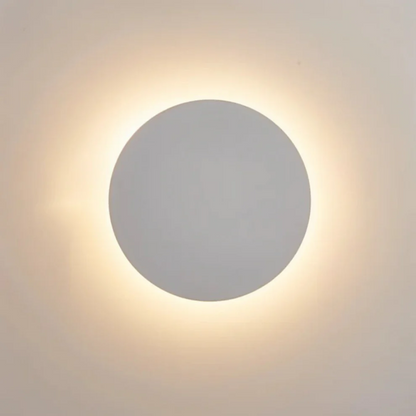 Round Halo LED Wall Light with Backlit Glow — product view 2
