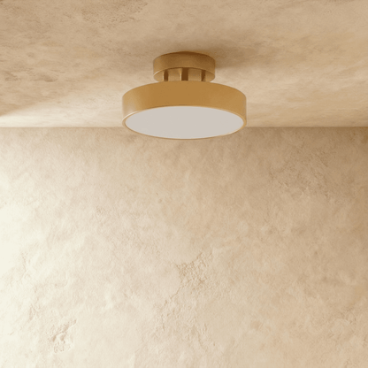 Medium copper-coloured iron ceiling light switched off