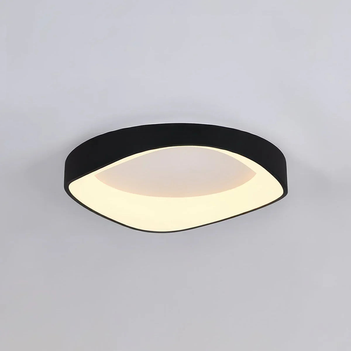 Black rounded square LED flush mount ceiling light