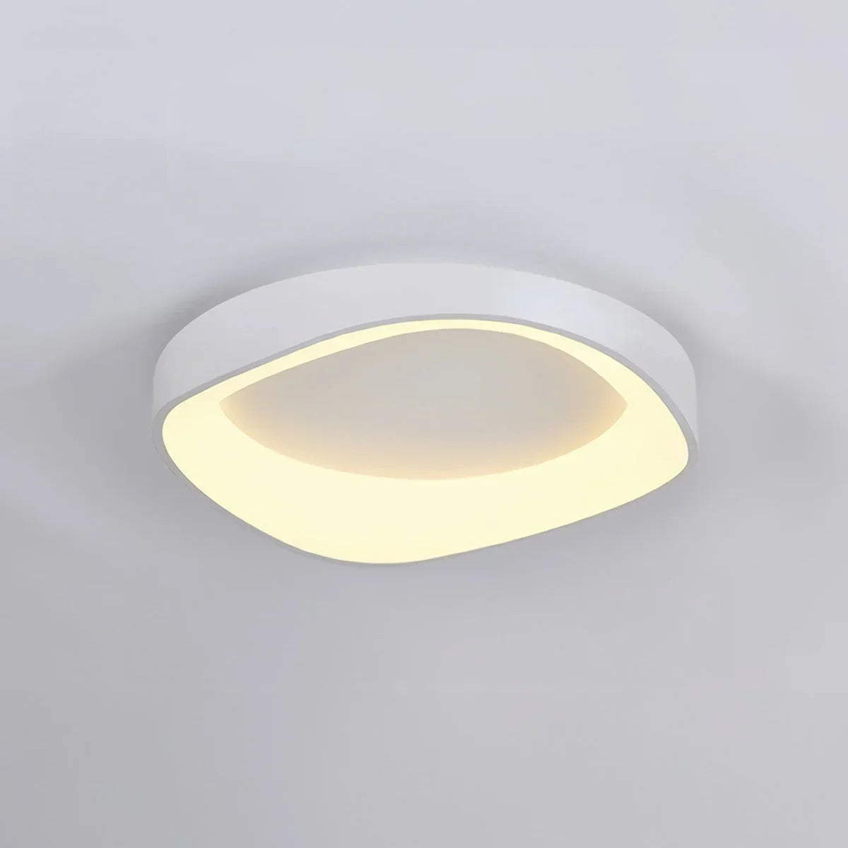 White rounded square LED flush mount ceiling light