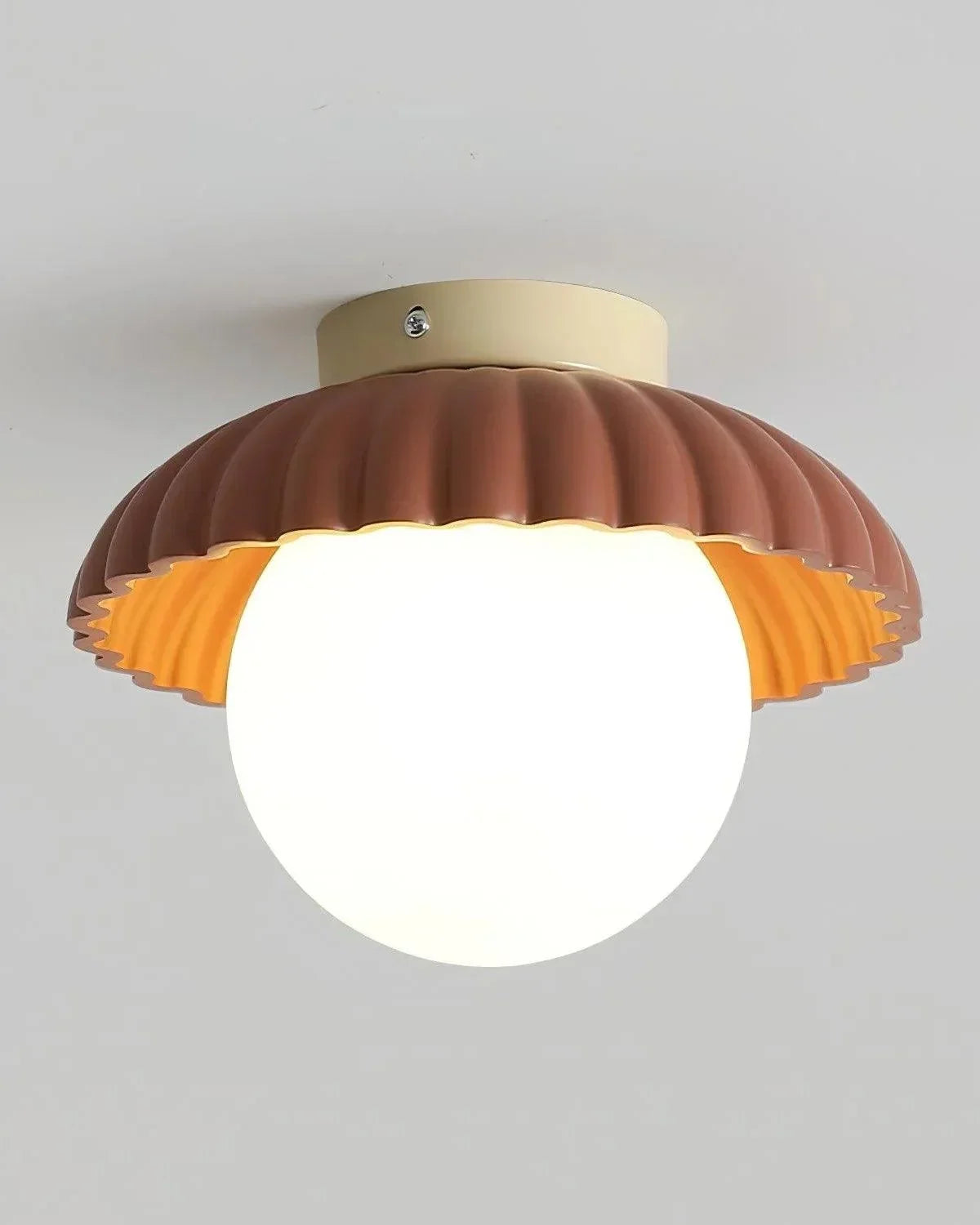 Ruffled Glass Globe Ceiling Light