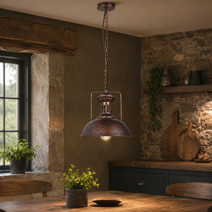 Vintage Industrial Dome Pendant Light
