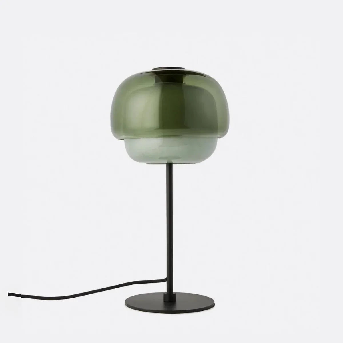 Grey green double-dome glass table lamp