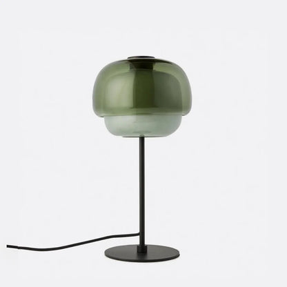 Grey green double-dome glass table lamp