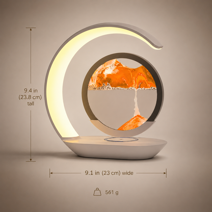 Sandscape lamp height and width diagram