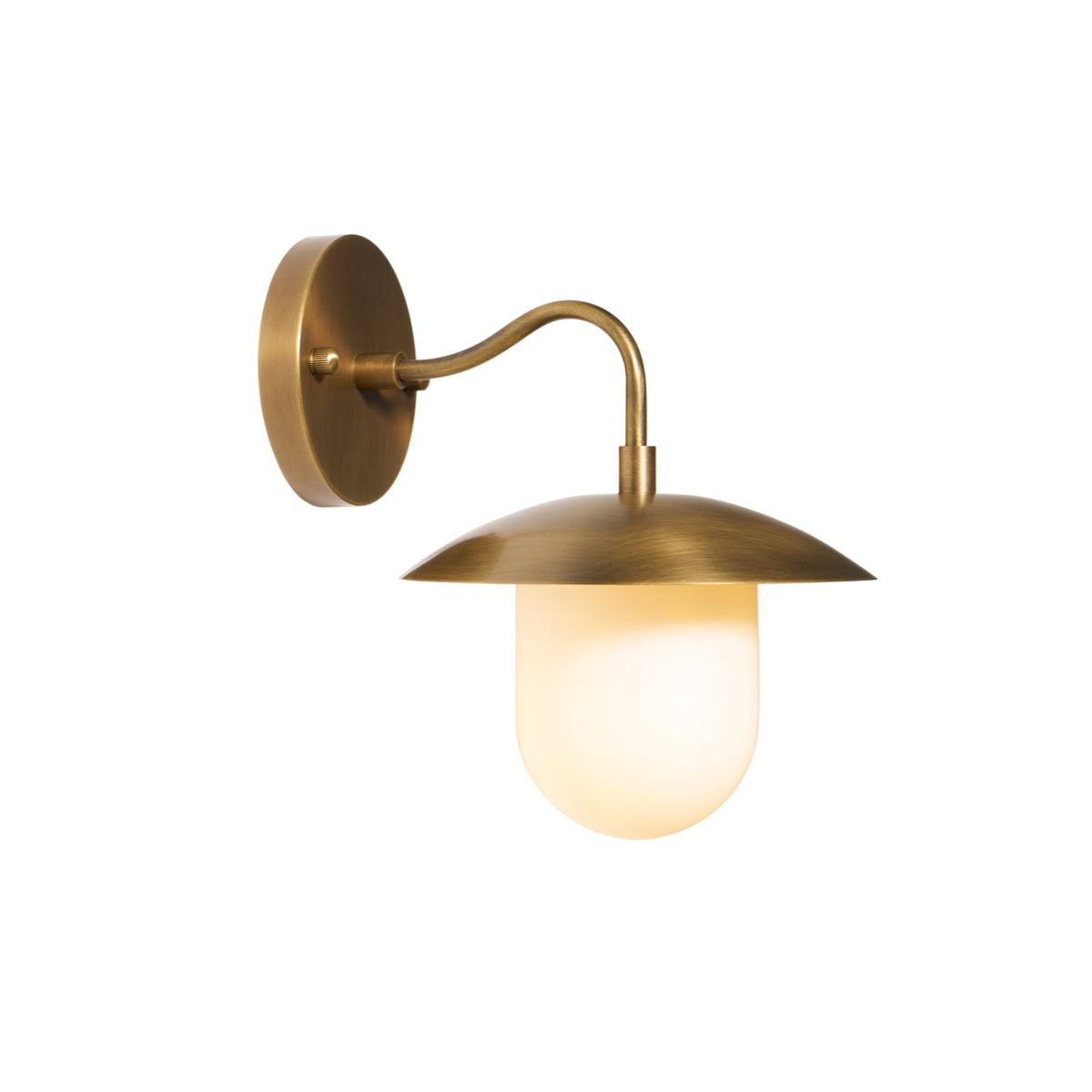 Satin Brass Wall Light with Saucer Shade