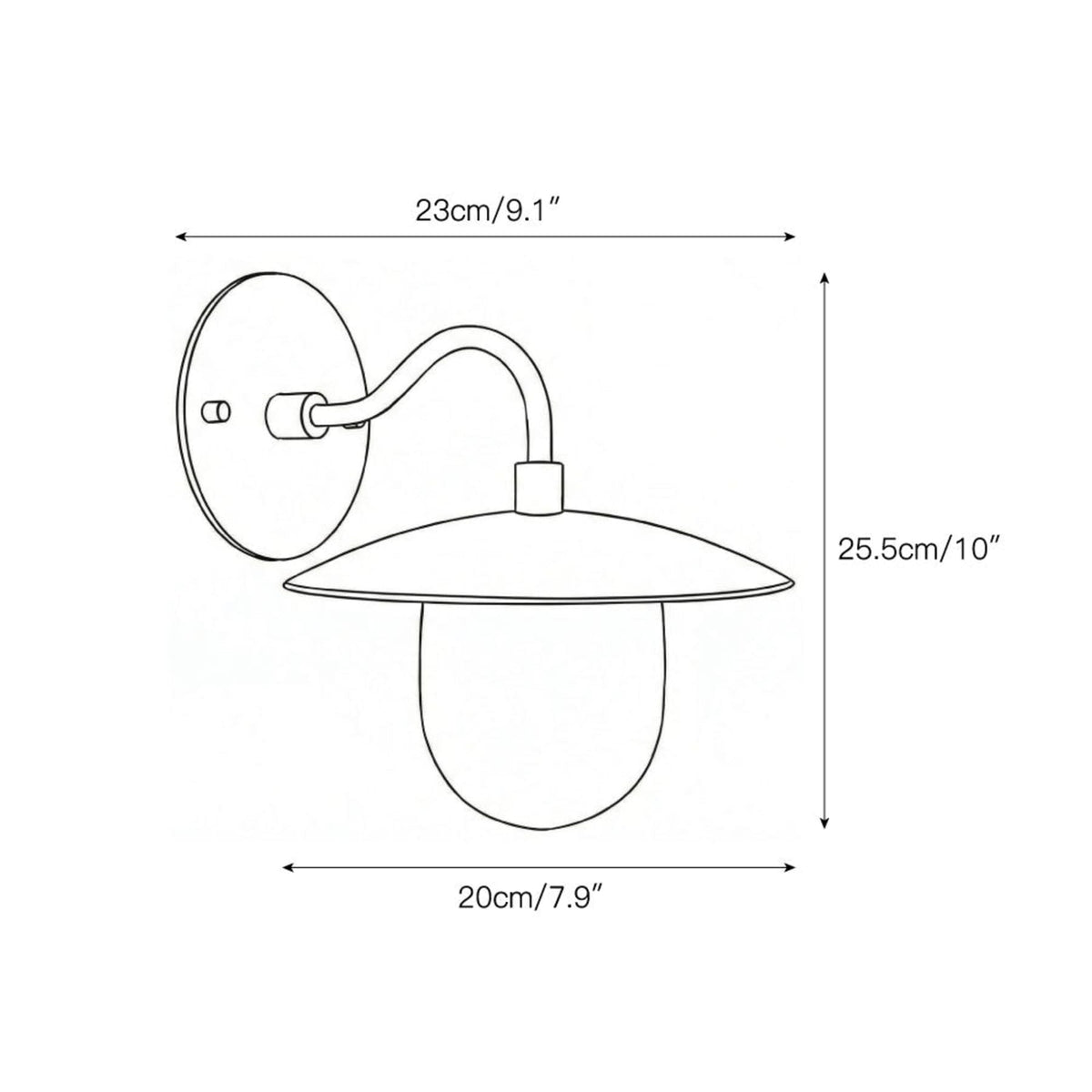 Satin Brass Wall Light with Saucer Shade