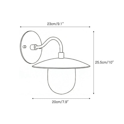 Satin Brass Wall Light with Saucer Shade