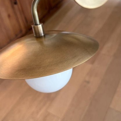 Satin Brass Wall Light with Saucer Shade