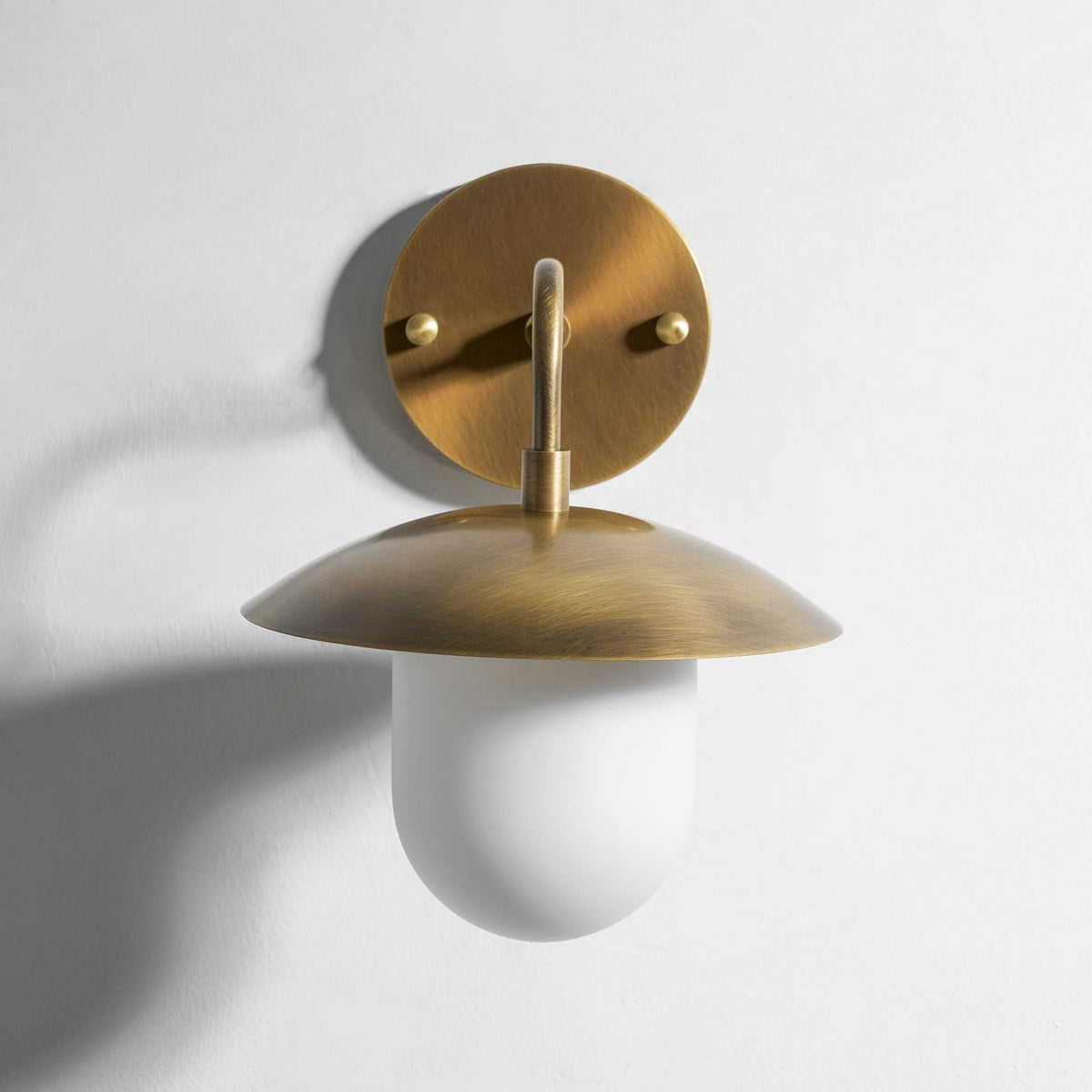 Satin Brass Wall Light with Saucer Shade