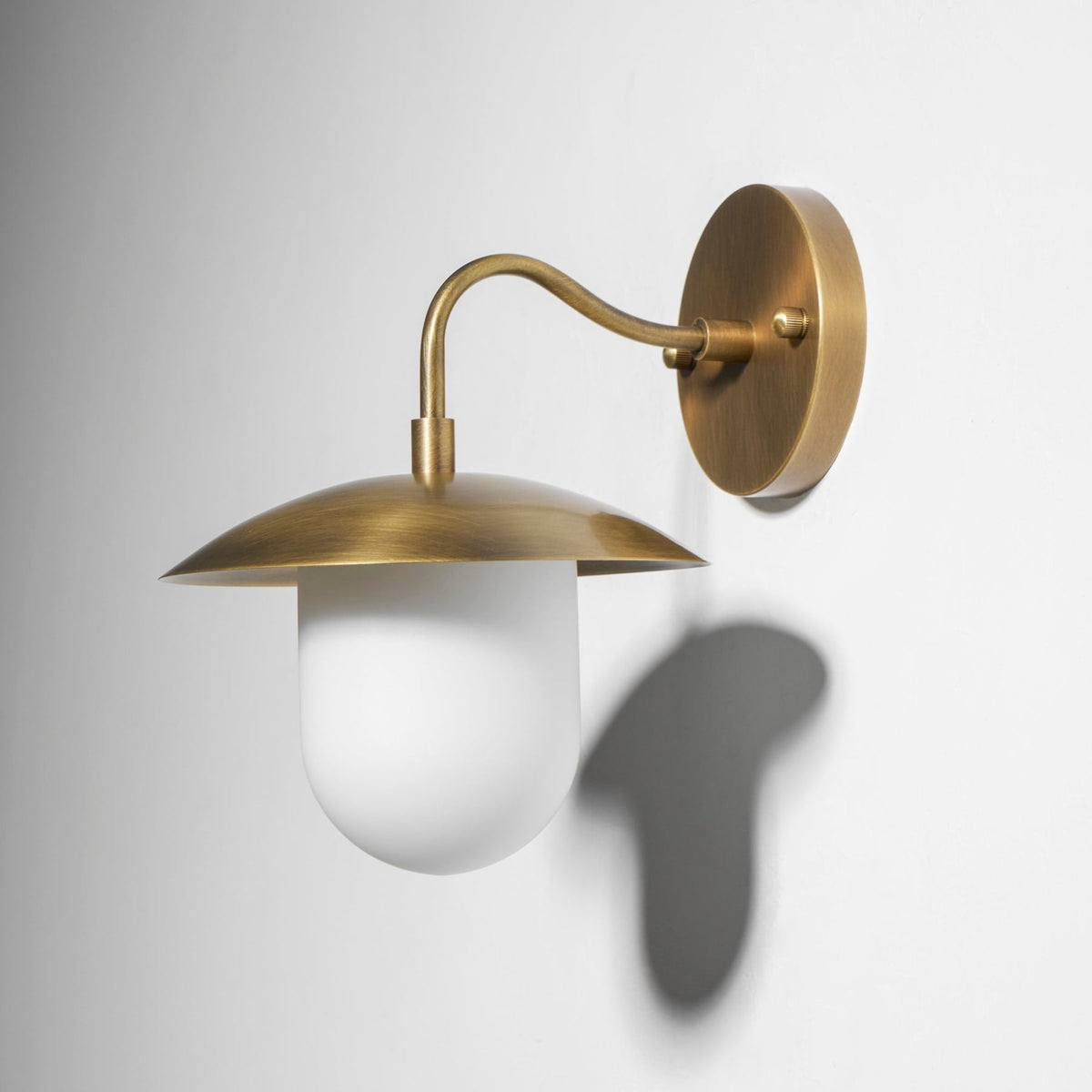 Satin Brass Wall Light with Saucer Shade