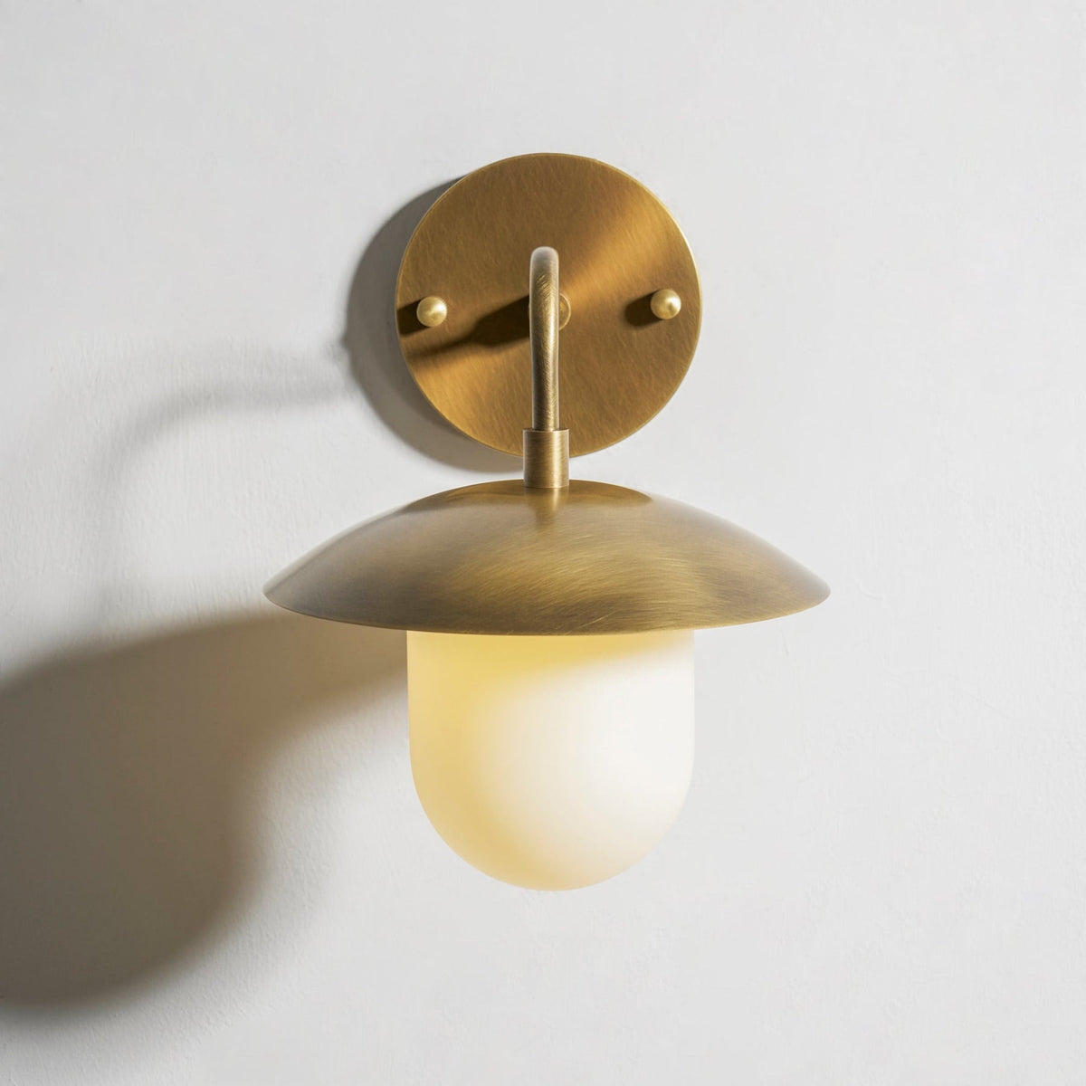 Satin Brass Wall Light with Saucer Shade