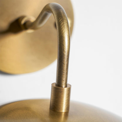 Satin Brass Wall Light with Saucer Shade