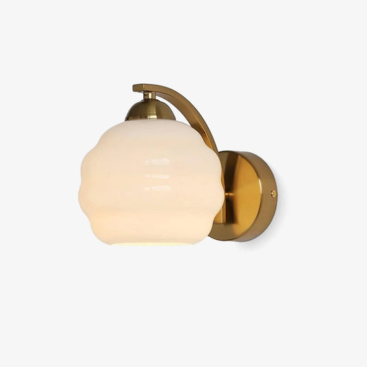 Scalloped Glass Wall Light with Curved Arm — product view 1