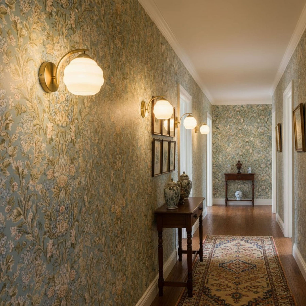 Scalloped Glass Wall Light with Curved Arm — product view 11