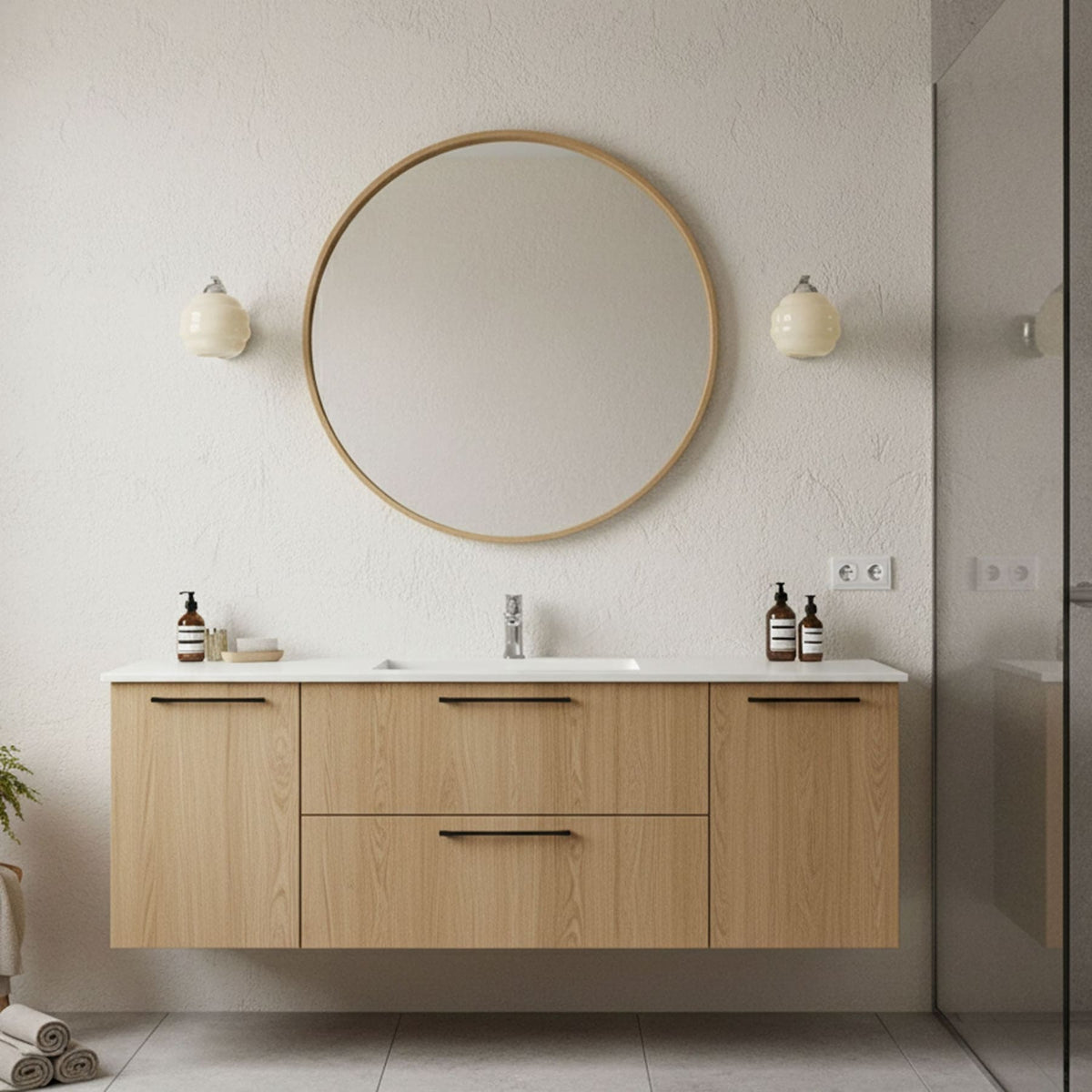 Scalloped Glass Wall Light with Curved Arm — product view 12