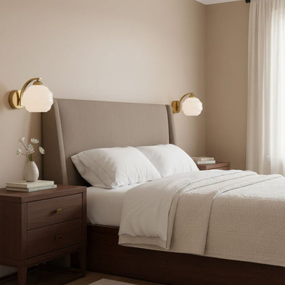 Scalloped Glass Wall Light with Curved Arm — product view 15