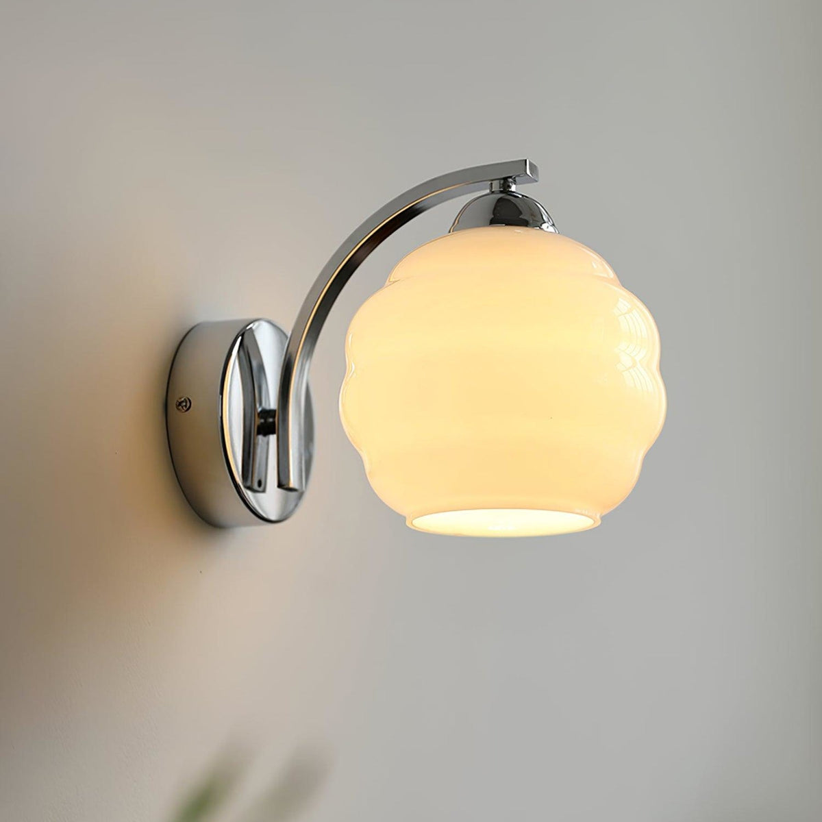 Scalloped Glass Wall Light with Curved Arm — product view 17