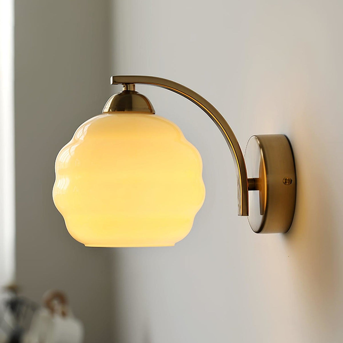 Scalloped Glass Wall Light with Curved Arm — product view 18