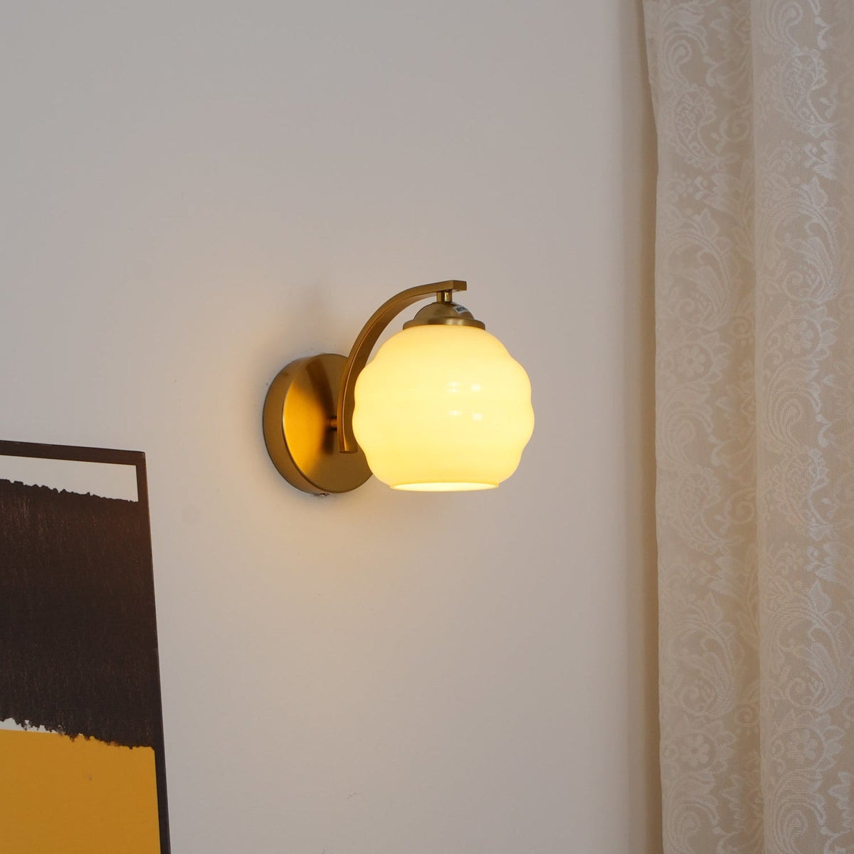 Scalloped Glass Wall Light with Curved Arm — product view 20