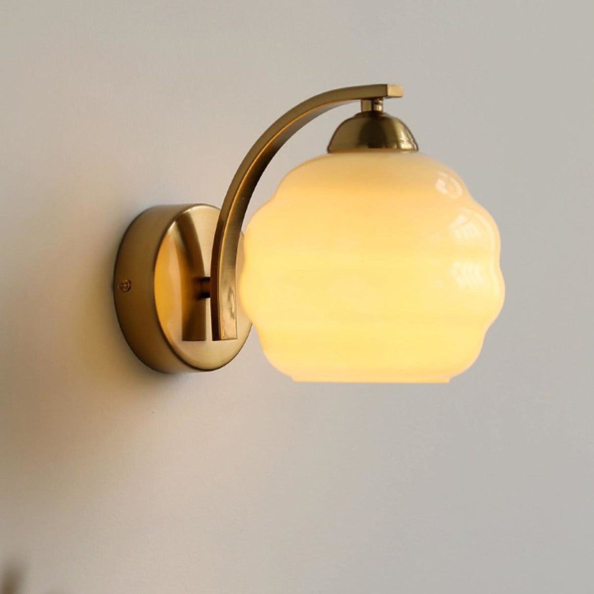 Scalloped Glass Wall Light with Curved Arm — product view 25
