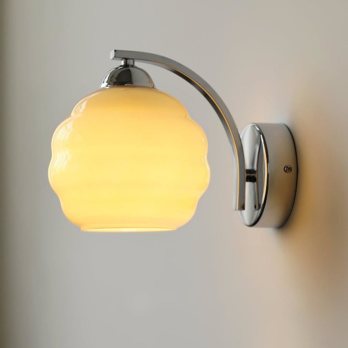 Scalloped Glass Wall Light with Curved Arm — product view 26