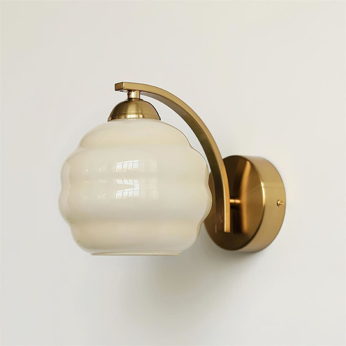 Scalloped Glass Wall Light with Curved Arm — product view 30